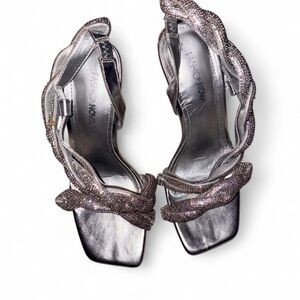 Fashion Nova Metallic Silver Heels